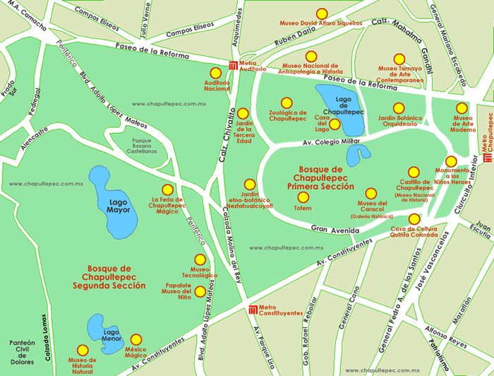 Map of Chapultepec Park