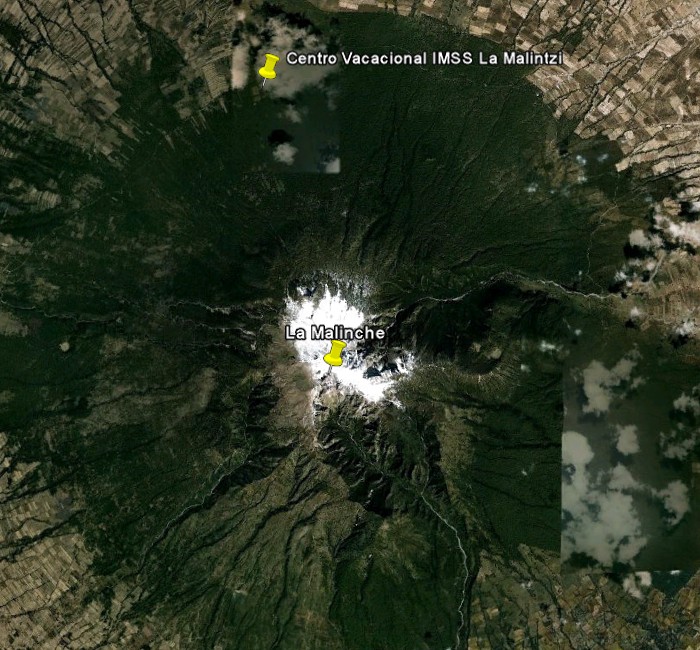 Fotografía de satélite de La Malinche