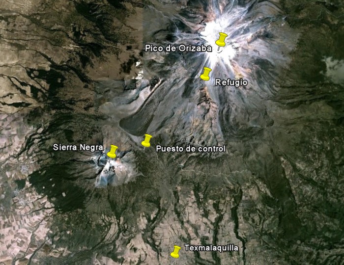 Fotografía de satélite del Pico de Orizaba