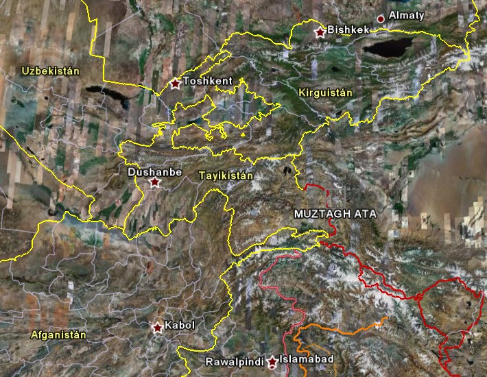 Situación geográfica del Muztagh Ata